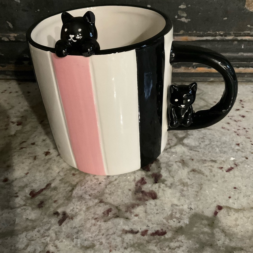 Petal and Pearl Pink Cat Mug